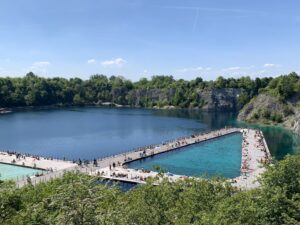 Zakrzówek swimming pools, a former limestone quarry near Kraków, Poland